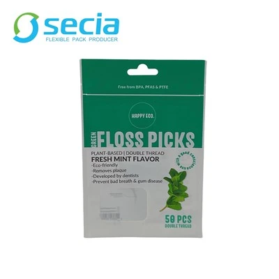 Tryckt Floss Picks påse för munvård